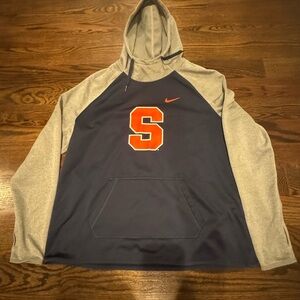 Nike Syracuse Kids Gray and Navy Hoodie with Orange Logo